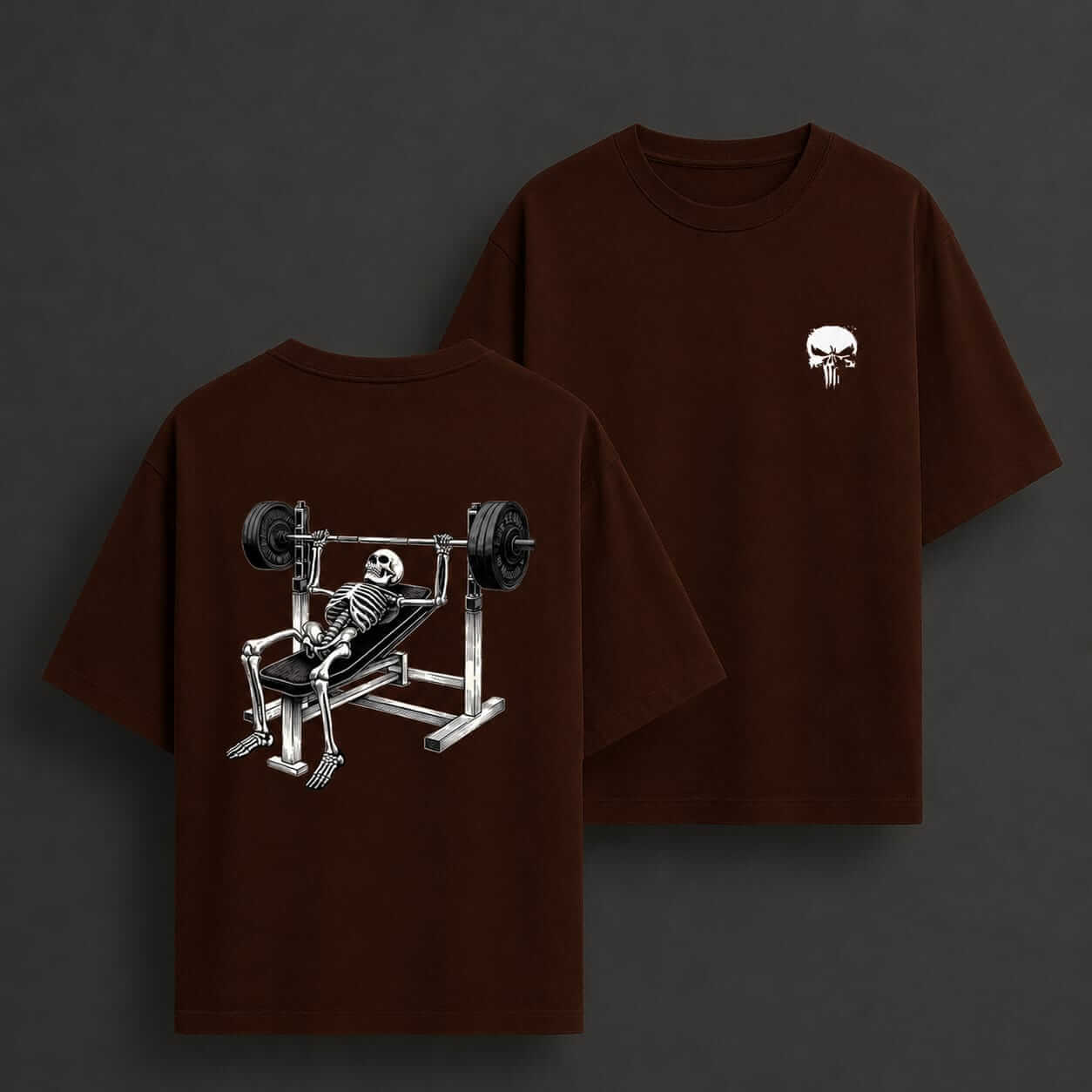 white skull - Camiseta oversized