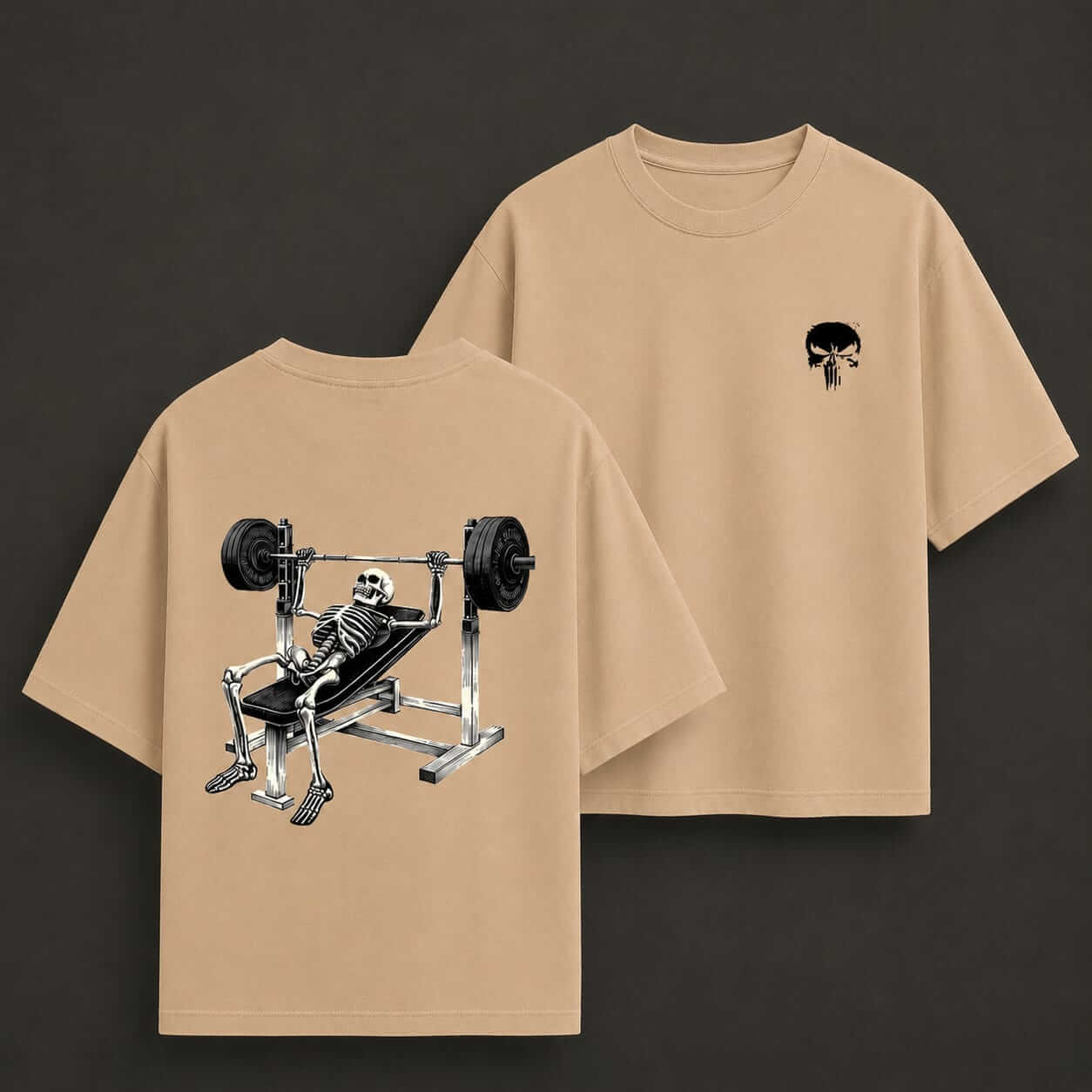 white skull - Camiseta oversized