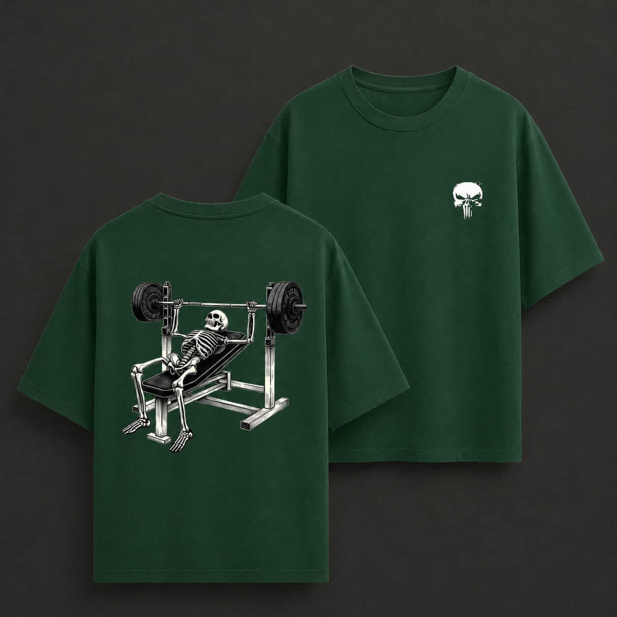 white skull - Camiseta oversized