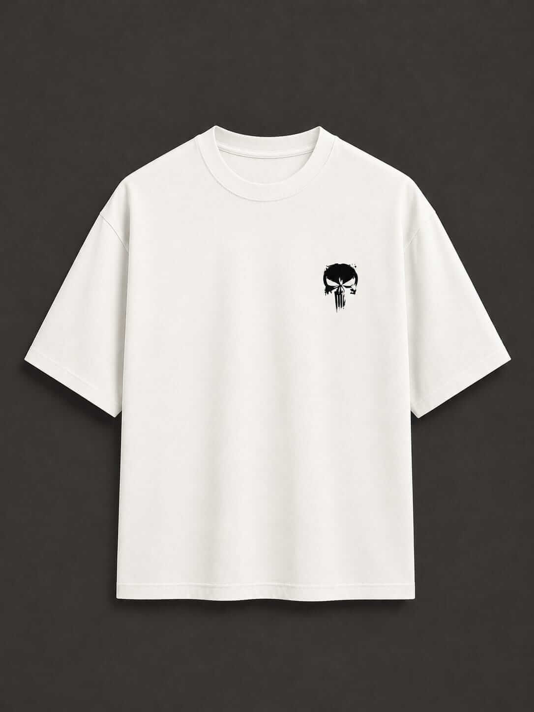 white skull - Camiseta oversized
